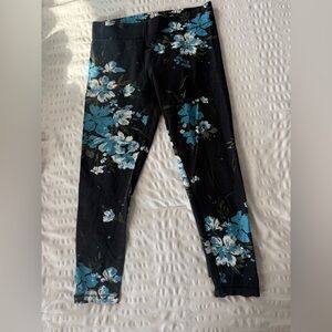 Mixit Black and Blue Floral Patterned Leggings